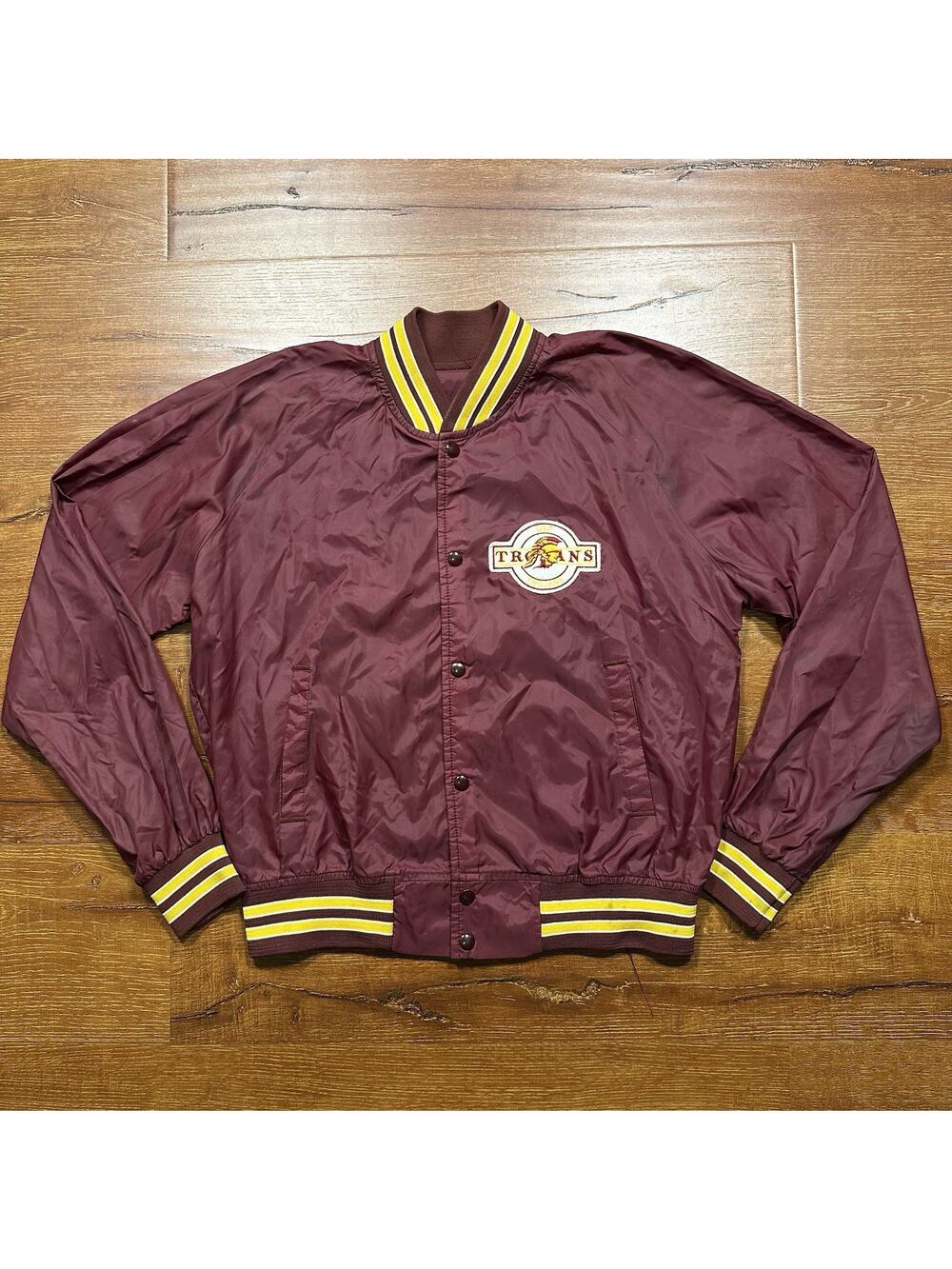 Vintage ChalkLine USC Trojans Jacket Mens L Nylon College Football 80s VTG Retro